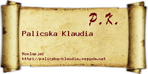 Palicska Klaudia névjegykártya